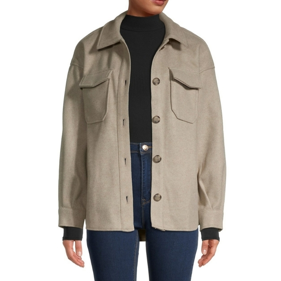 Avec Les Filles Jackets & Blazers - NEW Avec Les Filles Boxy Shirt Jacket, Shacket